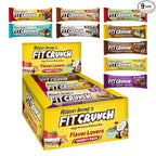 FITCRUNCH Snack Size Protein Bars, 6-Layer Baked Bar, 3g of Sugar, Gluten Free & Soft Cake Core (9 Count, Flavor Lovers)