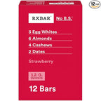 RXBAR Protein Bars, 12g Protein, Gluten Free Snacks, Strawberry, 22oz Box (12 Bars)