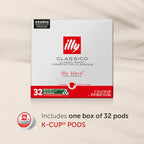 Illy Coffee K Cups - Pods For Keurig Machines – Classico Roast - Caramel, Orange Blossom & Jasmine - Mild, Flavorful & Balanced Flavor - No Preservatives – 32 Count