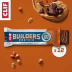 CLIF BUILDERS Protein Bars - Chocolate Peanut Butter Flavor - 20g Plant Based Protein - Gluten Free - Non-GMO - Low Glycemic - No Artificial Sweeteners - Value Pack, 2.4 oz. (12 Count)