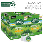 Green Mountain Coffee Roasters Breakfast Blend Single-Serve Keurig K-Cup Pods, Light Roast Coffee, 96 Count