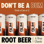 BUM Sugar-Free Energy Drink, Root Beer - Lightly Carbonated & No Artificial Colors, Natural Caffeine & Citicoline for Energy & Focus, Brain Boost & Workout Sports Beverage - 12 oz, Pack of 12