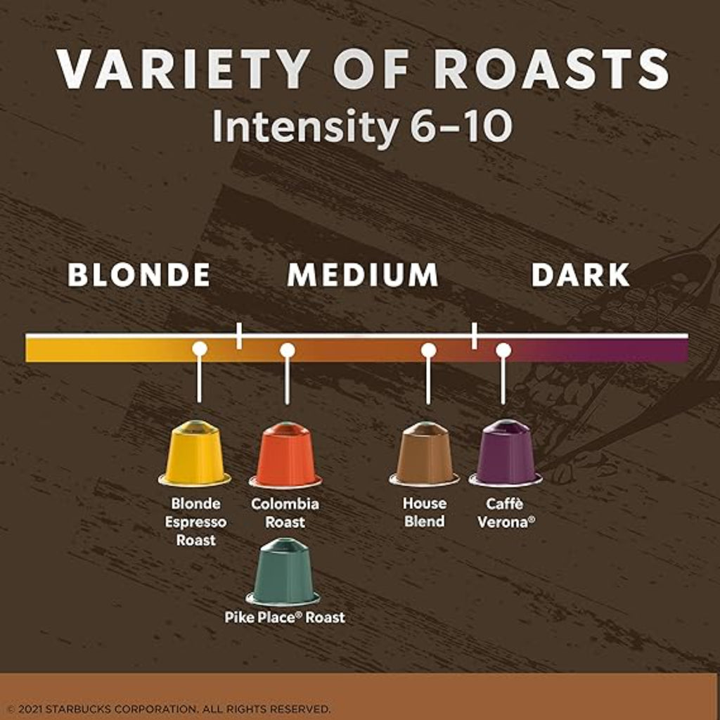 Starbucks by Nespresso Original Line Variety Pack Coffee, 50-count Espresso Pods