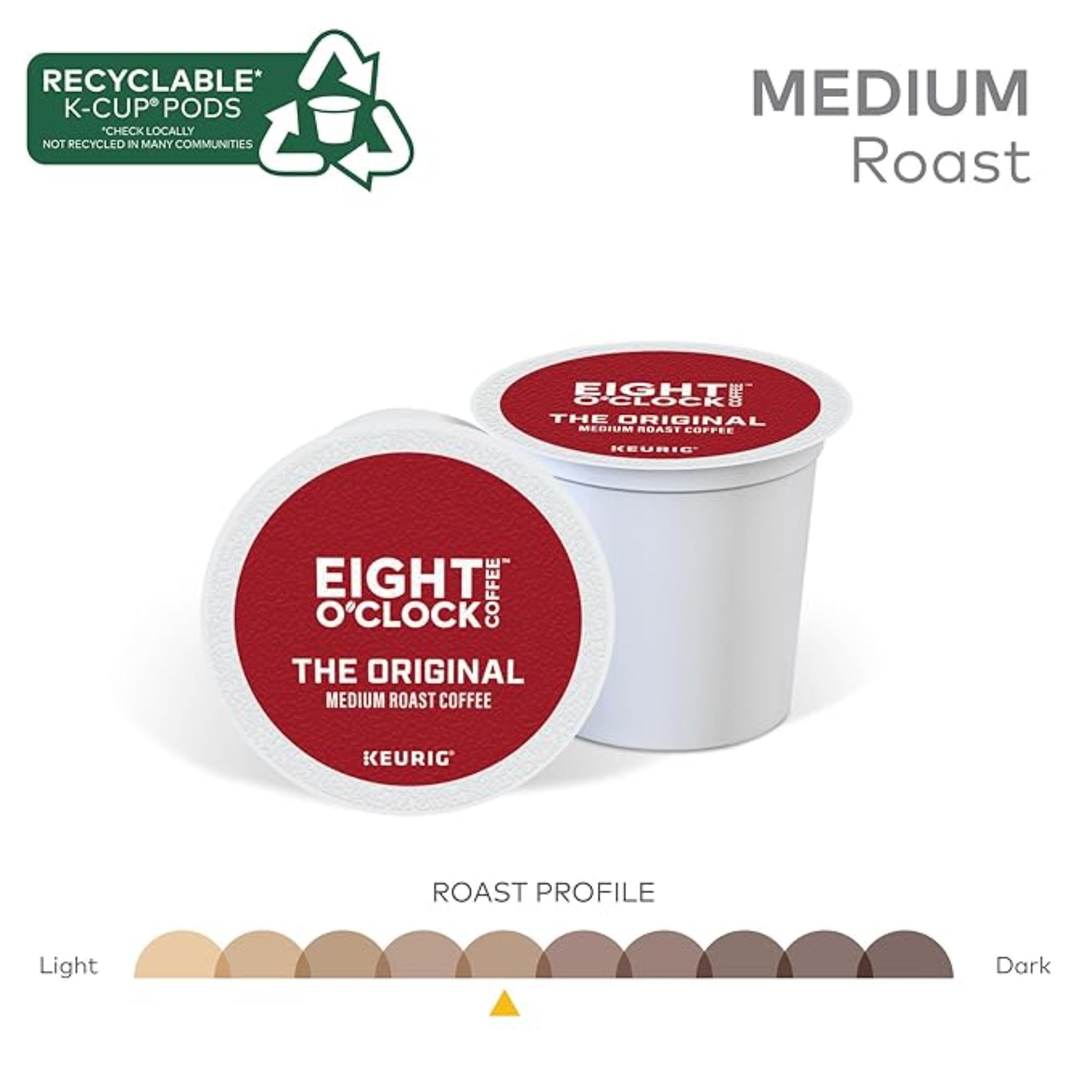 Eight O'Clock Coffee The Original Keurig Single-Serve K-Cup Pods, Medium Roast Coffee, 96 Count (4 Packs of 24)