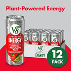 V8 +SPARKLING ENERGY Strawberry Kiwi Energy Drink, Made With Real Vegetable And Fruit Juices, 11.5 FL OZ Can (Pack Of 12)