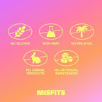Misfits Vegan Protein Bars - Updated Gluten Free Recipe | Plant Based, Low Sugar & Carb, High Fiber Snacks | Variety Pack of 12 (4 Flavors)